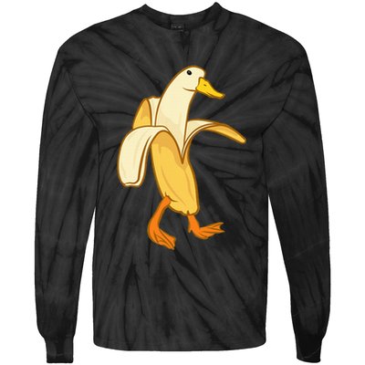Goose Funny Pictures Goose My Humor Goose Banana Goose Tie-Dye Long Sleeve Shirt