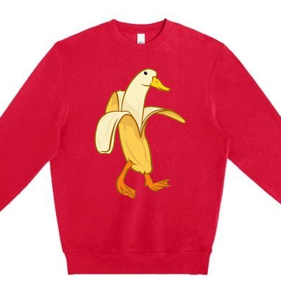 Goose Funny Pictures Goose My Humor Goose Banana Goose Premium Crewneck Sweatshirt