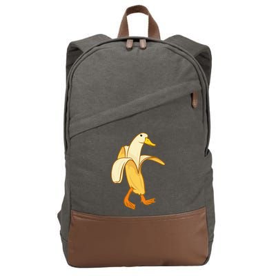 Goose Funny Pictures Goose My Humor Goose Banana Goose Cotton Canvas Backpack