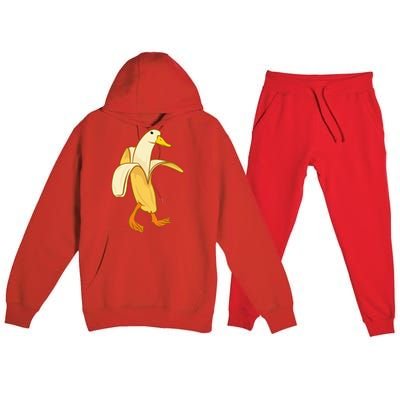 Goose Funny Pictures Goose My Humor Goose Banana Goose Premium Hooded Sweatsuit Set