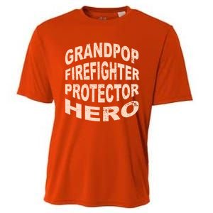 Grandpop Firefighter Protector Hero Grandpa Profession Gift Cooling Performance Crew T-Shirt