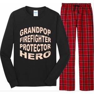 Grandpop Firefighter Protector Hero Grandpa Profession Gift Long Sleeve Pajama Set