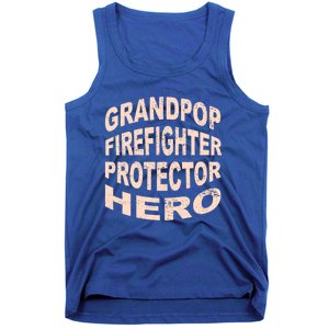 Grandpop Firefighter Protector Hero Grandpa Profession Gift Tank Top