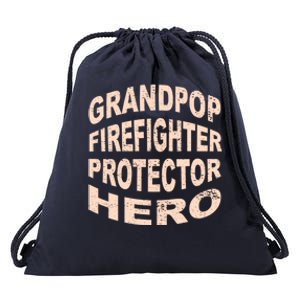 Grandpop Firefighter Protector Hero Grandpa Profession Gift Drawstring Bag