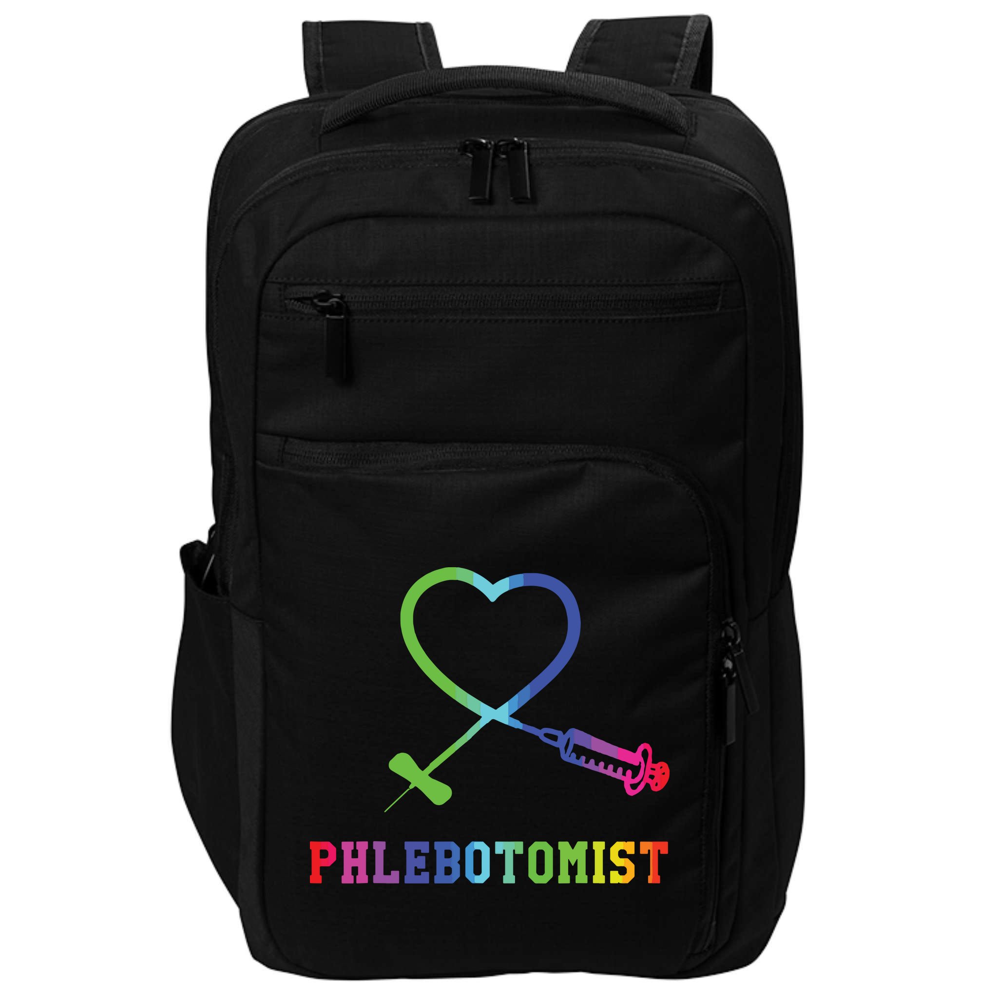 Gift For Phlebotomist Phlebotomy Butterfly Needle Heart Impact Tech Backpack