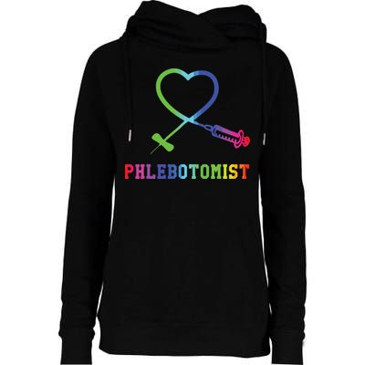 Gift For Phlebotomist Phlebotomy Butterfly Needle Heart Womens Funnel Neck Pullover Hood