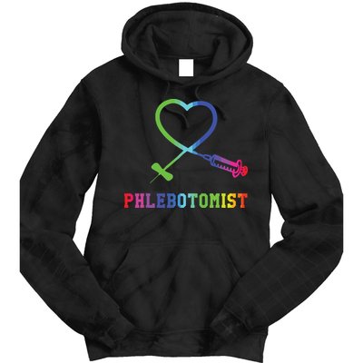 Gift For Phlebotomist Phlebotomy Butterfly Needle Heart Tie Dye Hoodie