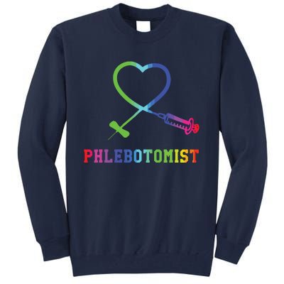 Gift For Phlebotomist Phlebotomy Butterfly Needle Heart Tall Sweatshirt