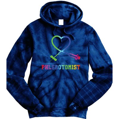 Gift For Phlebotomist Phlebotomy Butterfly Needle Heart Tie Dye Hoodie