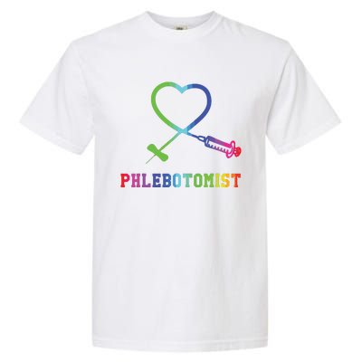 Gift For Phlebotomist Phlebotomy Butterfly Needle Heart Garment-Dyed Heavyweight T-Shirt