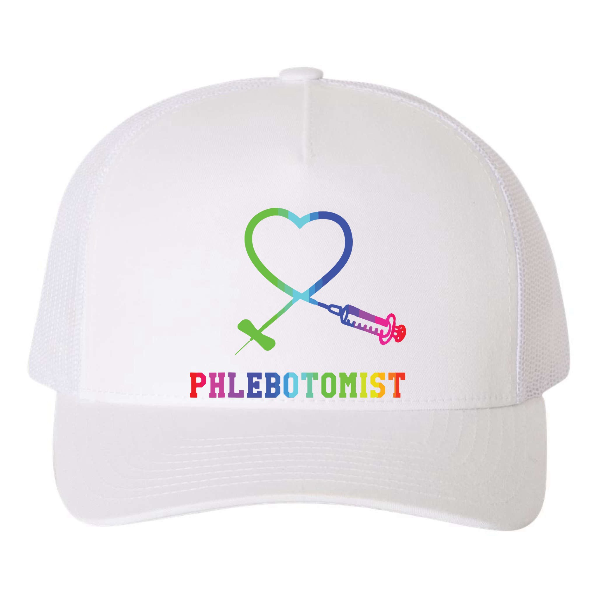 Gift For Phlebotomist Phlebotomy Butterfly Needle Heart Yupoong Adult 5-Panel Trucker Hat