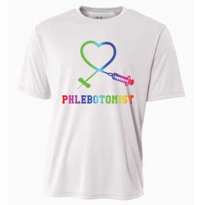 Gift For Phlebotomist Phlebotomy Butterfly Needle Heart Cooling Performance Crew T-Shirt