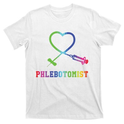 Gift For Phlebotomist Phlebotomy Butterfly Needle Heart T-Shirt