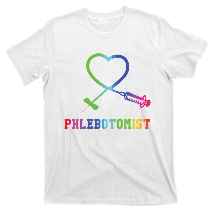 Gift For Phlebotomist Phlebotomy Butterfly Needle Heart T-Shirt