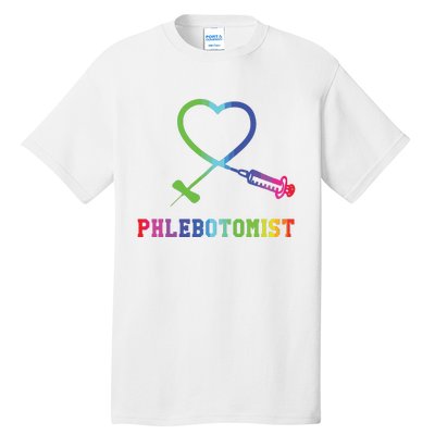 Gift For Phlebotomist Phlebotomy Butterfly Needle Heart Tall T-Shirt