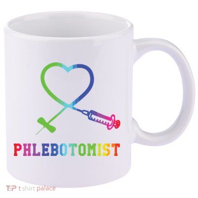 Gift For Phlebotomist Phlebotomy Butterfly Needle Heart 11oz C Handle Ceramic Mug