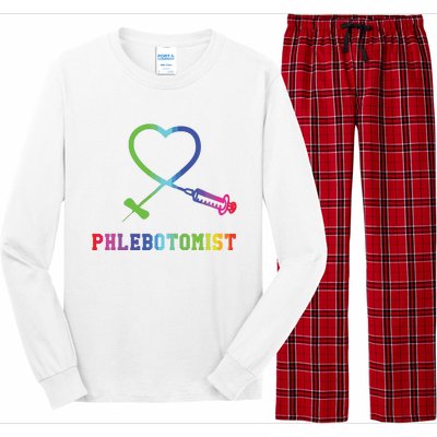 Gift For Phlebotomist Phlebotomy Butterfly Needle Heart Long Sleeve Pajama Set