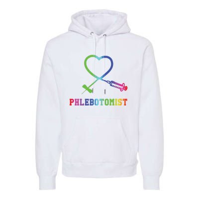 Gift For Phlebotomist Phlebotomy Butterfly Needle Heart Premium Hoodie