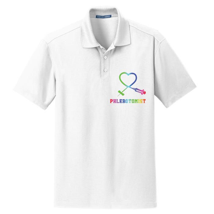 Gift For Phlebotomist Phlebotomy Butterfly Needle Heart Dry Zone Grid Polo