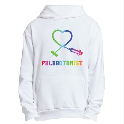 Gift For Phlebotomist Phlebotomy Butterfly Needle Heart Urban Pullover Hoodie