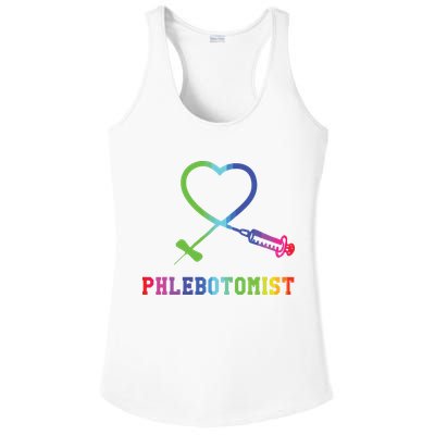 Gift For Phlebotomist Phlebotomy Butterfly Needle Heart Ladies PosiCharge Competitor Racerback Tank