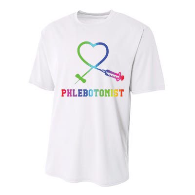 Gift For Phlebotomist Phlebotomy Butterfly Needle Heart Performance Sprint T-Shirt