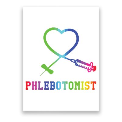 Gift For Phlebotomist Phlebotomy Butterfly Needle Heart Poster