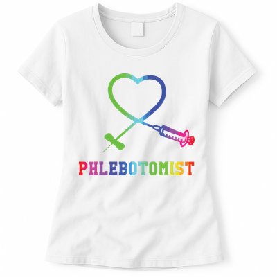 Gift For Phlebotomist Phlebotomy Butterfly Needle Heart Womens T-Shirt