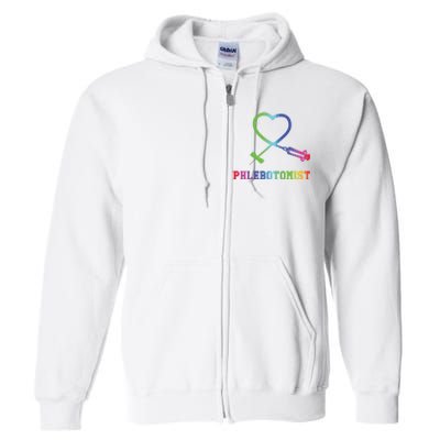 Gift For Phlebotomist Phlebotomy Butterfly Needle Heart Full Zip Hoodie