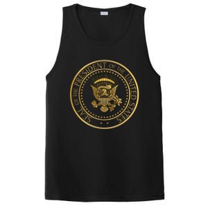 Golden Fake Presidential Seal 45th President Trump Cute Gift PosiCharge Competitor Tank