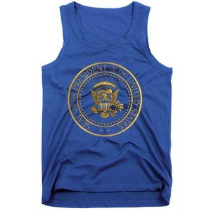 Golden Fake Presidential Seal 45th President Trump Cute Gift Tank Top