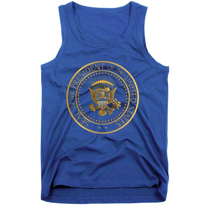 Golden Fake Presidential Seal 45th President Trump Cute Gift Tank Top