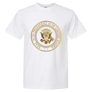 Golden Fake Presidential Seal 45th President Trump Cute Gift Garment-Dyed Heavyweight T-Shirt