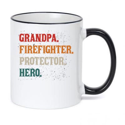 Grandpa Firefighter Protector Hero Grandpa Granddad Gift 11oz Black Color Changing Mug