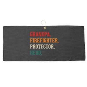 Grandpa Firefighter Protector Hero Grandpa Granddad Gift Large Microfiber Waffle Golf Towel