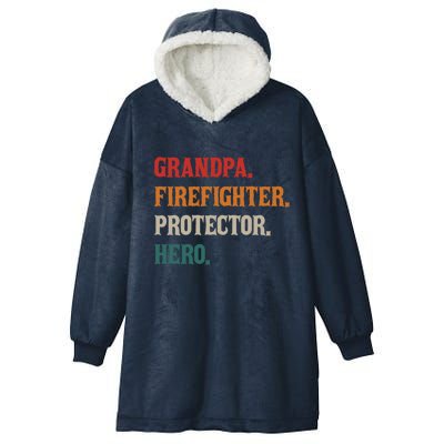 Grandpa Firefighter Protector Hero Grandpa Granddad Gift Hooded Wearable Blanket