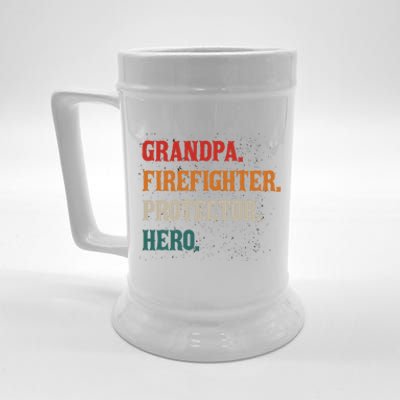 Grandpa Firefighter Protector Hero Grandpa Granddad Gift Beer Stein