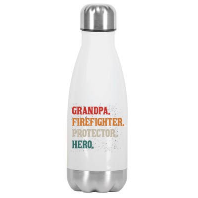 Grandpa Firefighter Protector Hero Grandpa Granddad Gift Stainless Steel Insulated Water Bottle