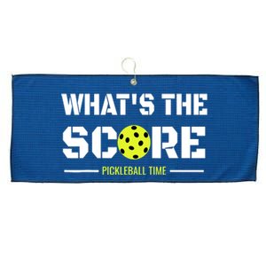 Gift For Pickleball Players With That What's The Score Large Microfiber Waffle Golf Towel