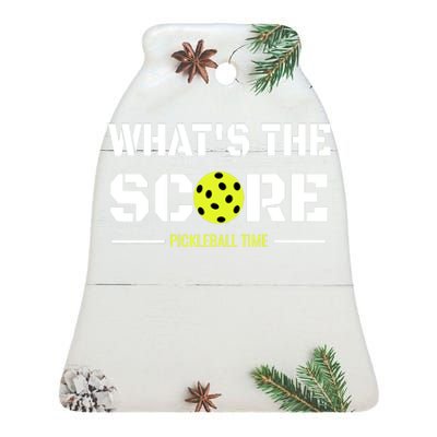 Gift For Pickleball Players With That What's The Score Ceramic Bell Ornament