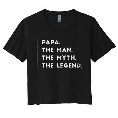 Gifts For Papa Birthday From Grandson Granddaughter Women's Crop Top Tee