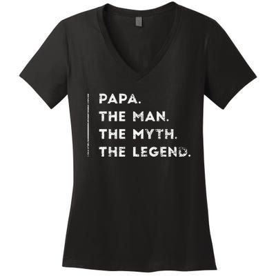 Gifts For Papa Birthday From Grandson Granddaughter Women's V-Neck T-Shirt