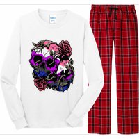 Gender Fluid Pride Flag Skull Roses Subtle Lgbt Long Sleeve Pajama Set