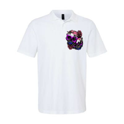 Gender Fluid Pride Flag Skull Roses Subtle Lgbt Softstyle Adult Sport Polo