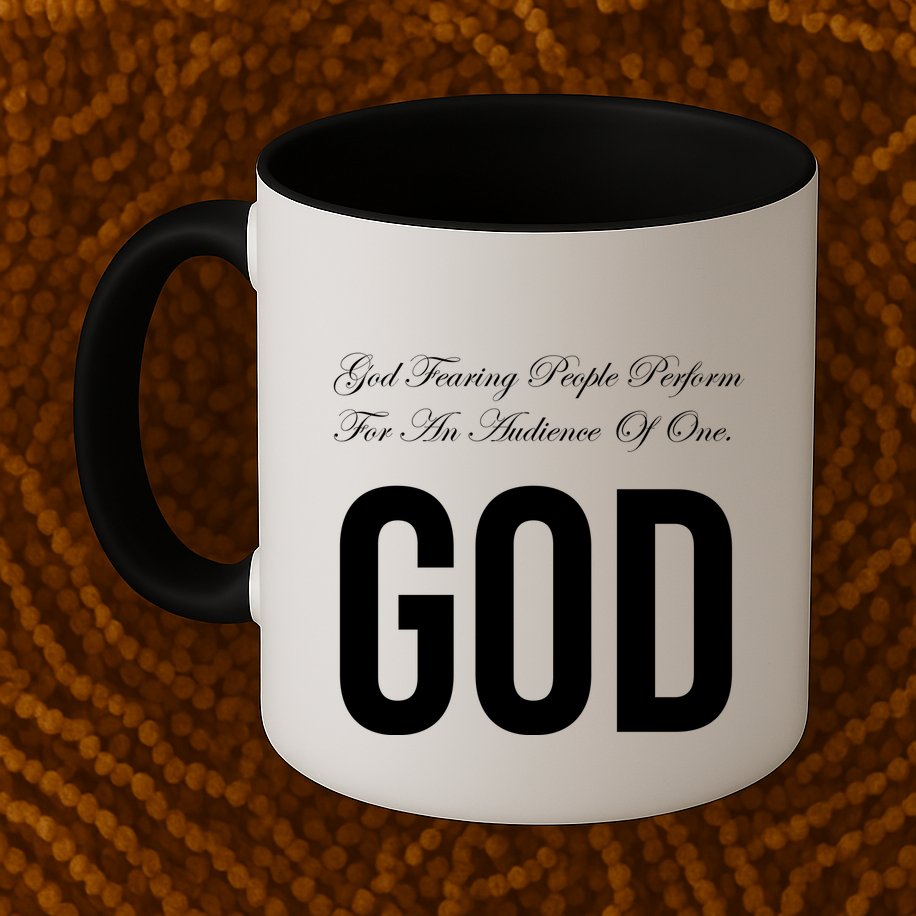 God Fearing People Perform For An Audience Of One God Mug