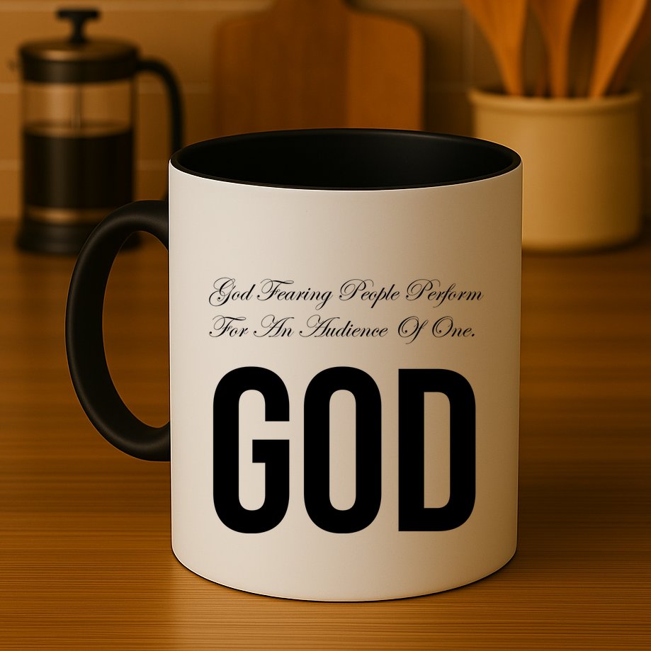 God Fearing People Perform For An Audience Of One God Mug