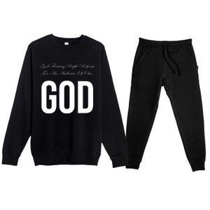 God Fearing People Perform For An Audience Of One God Premium Crewneck Sweatsuit Set