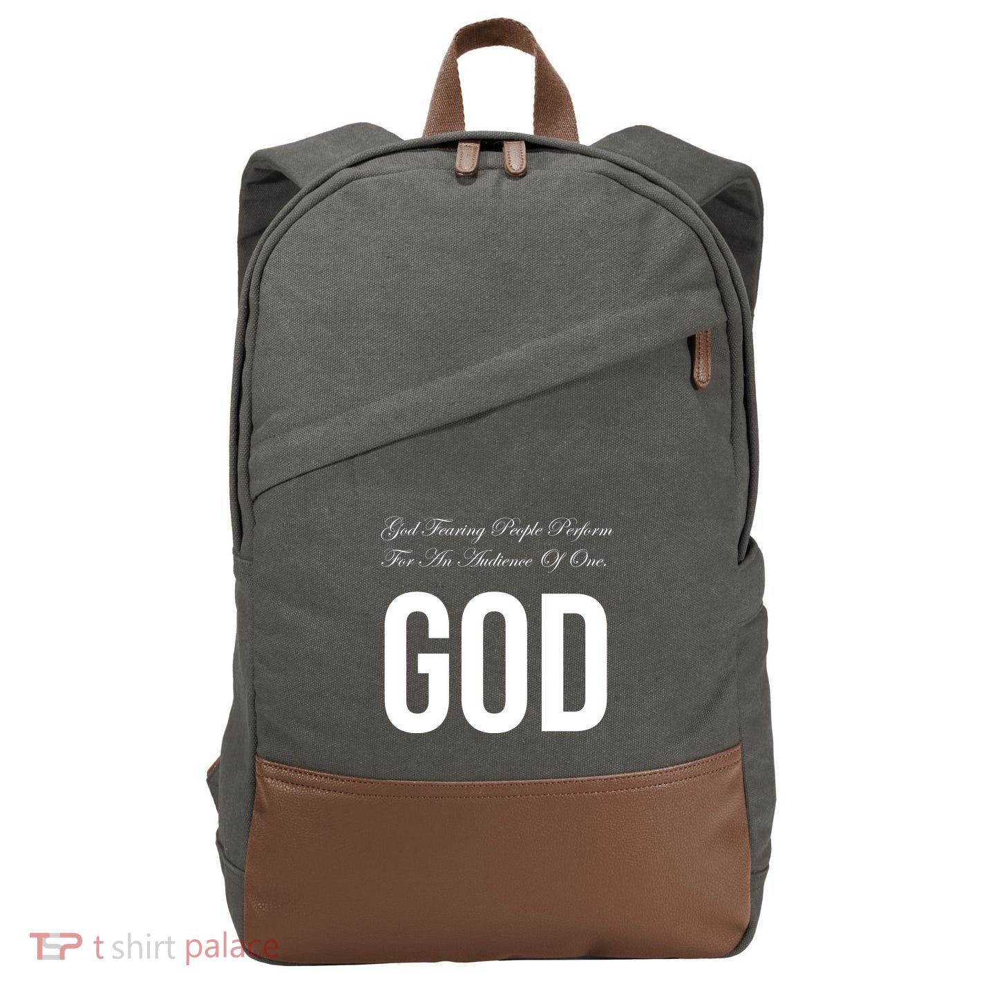 God Fearing People Perform For An Audience Of One God Cotton Canvas Backpack
