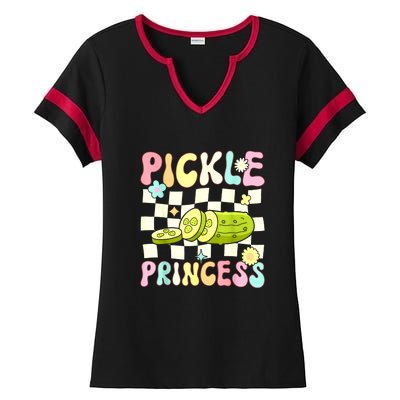 Groovy Funny Pickle Girl Cucumber Pickle Princess Gift Ladies Halftime Notch Neck Tee