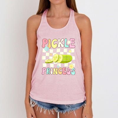 Groovy Funny Pickle Girl Cucumber Pickle Princess Gift Women's Knotted Racerback Tank